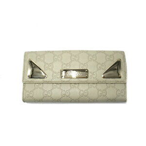 Gucci hook long wallet leather beige